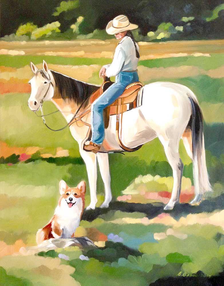 Horse and Corgi