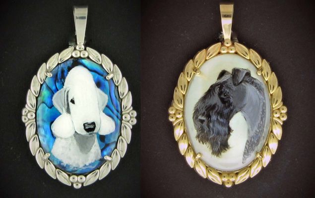 Sterling Silver and Gold Cabochon Pendants