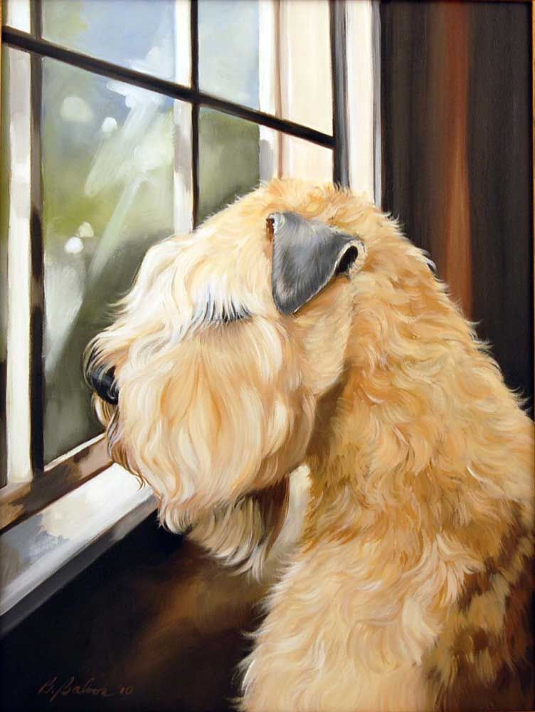 Squirrel Watching painting